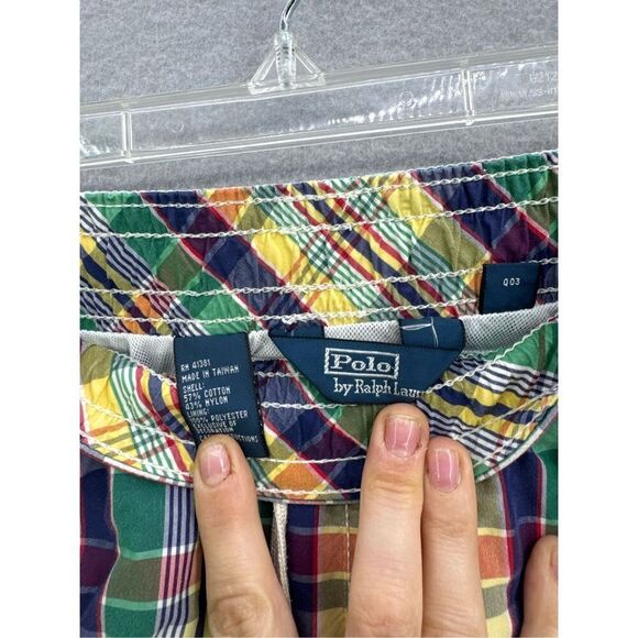 Vintage Polo Ralph Lauren Mens Multicolor Plaid Drawstring Swim Trunks Size 2XL - Picture 4 of 7